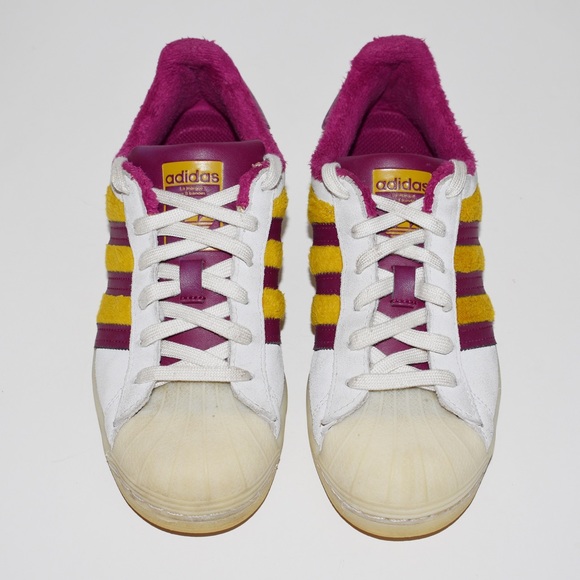 Adidas Superstar White Power Berry Gold Sneakers - Picture 2 of 9